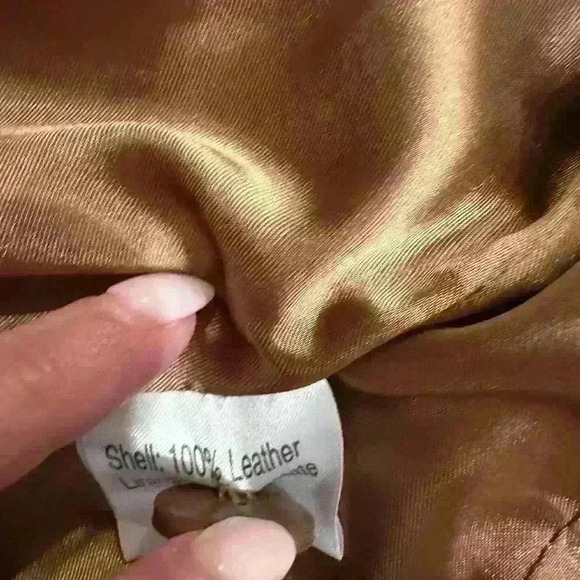 John Carlisle Brown Leather Coat Size Medium - Picture 4 of 5